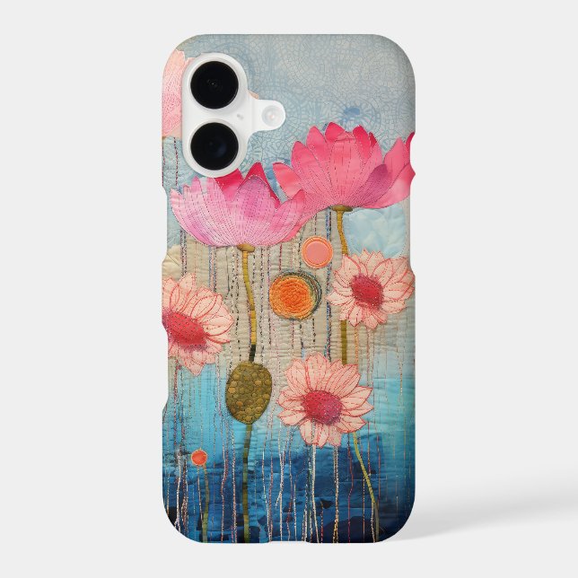 Romantic Wildflower Meadow - Bright Garden Collage iPhone Case (Back)