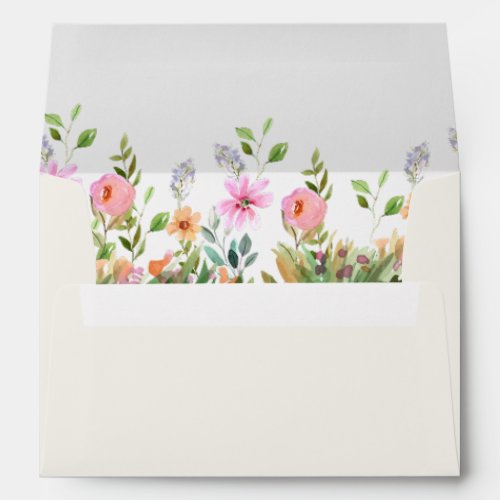 Romantic Wildflower Meadow Wedding Envelope