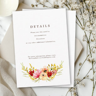 Romantic Wildflower Watercolor Details Card