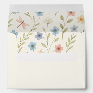 Romantic Wildflower Wedding Invitation Envelope