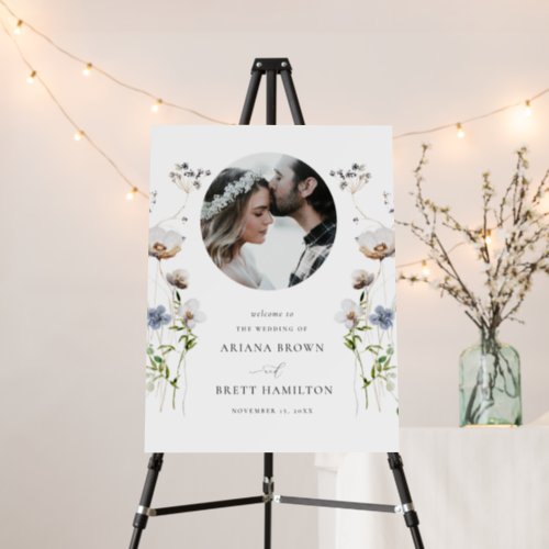 Romantic Wildflower Wedding Welcome Sign