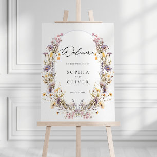 Romantic Wildflower Wedding Welcome Sign