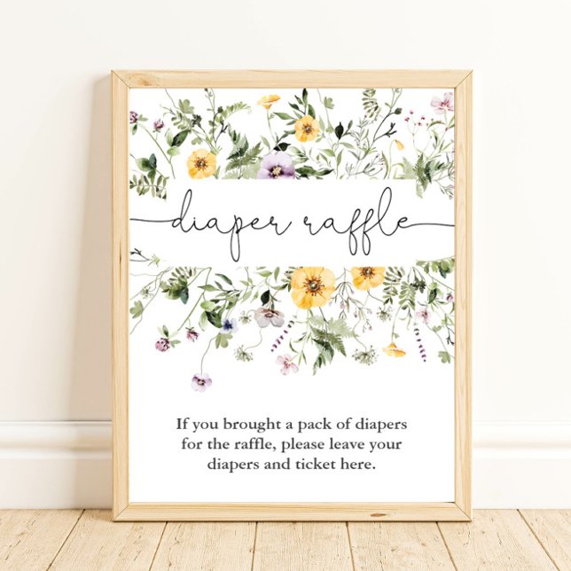 Romantic wildflowers spring Diaper raffle sign (Creator Uploaded)