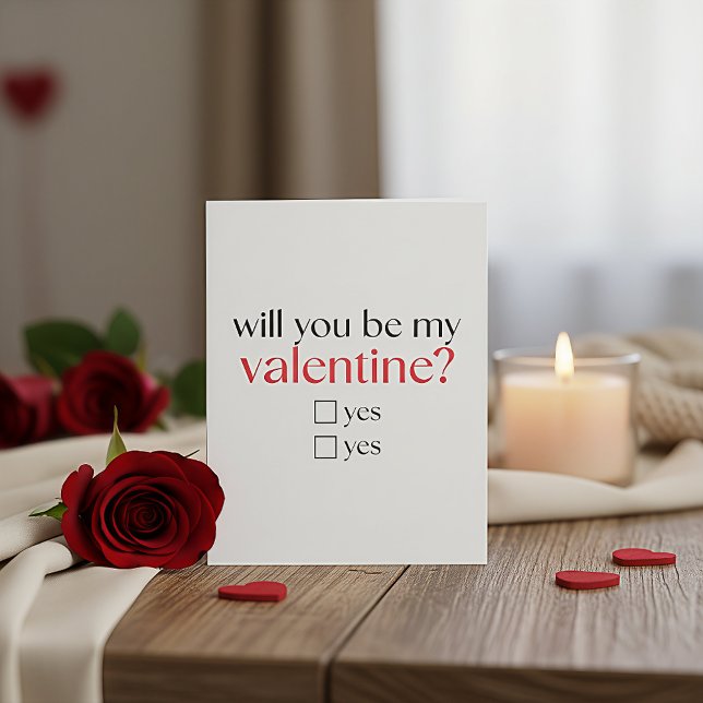 Romantic Will You Be My Valentine Card for Her (Creator Uploaded)