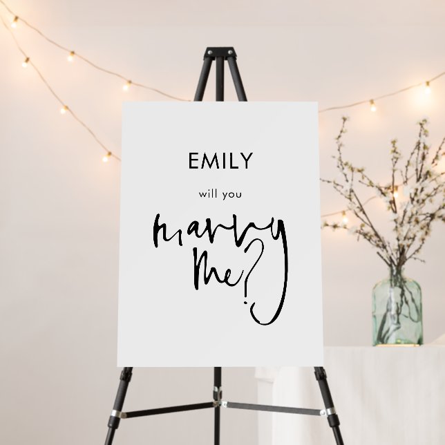 Romantic Will You Marry Me Proposal Sign (In Situ (Stand))