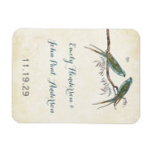 Romantic Willow Teal Love Bird Save the Date Magnet (Horizontal)