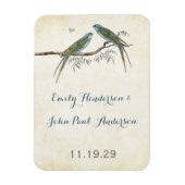 Romantic Willow Teal Love Bird Save the Date Magnet (Vertical)