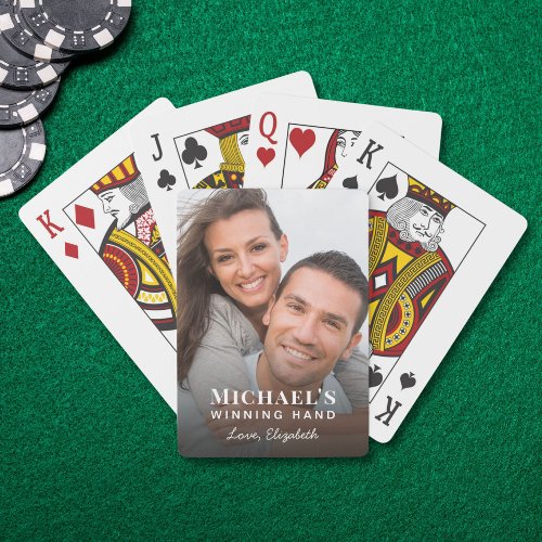 Romantic Winning Hand Photo Playing Poker Cards