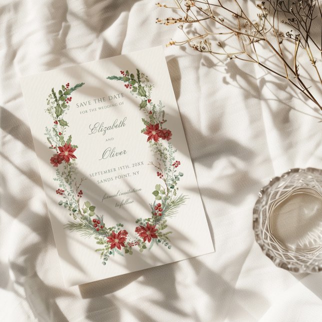 Romantic Winter Floral Wedding Save The Date (Creator Uploaded)