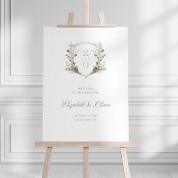 Romantic Winter Monogram Crest Wedding Welcome