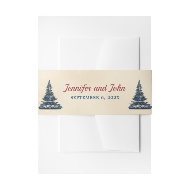 Romantic Winter Wedding Invitation Belly Band (Front Example)