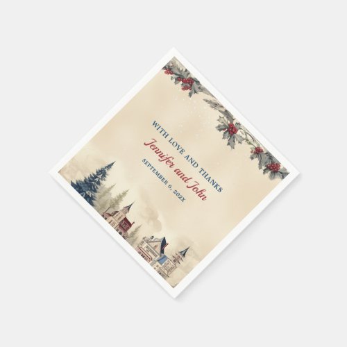 Romantic Winter Wedding Napkins