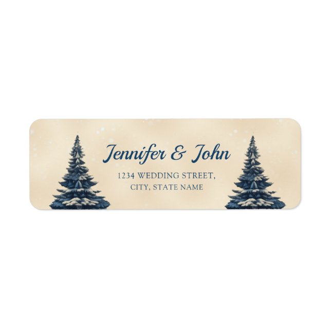 Romantic Winter Wedding Return Address Label (Front)