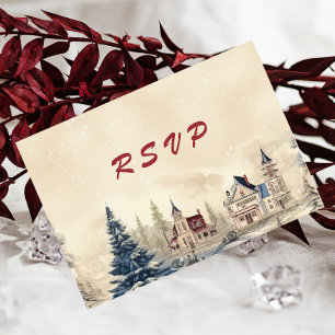 Romantic Winter Wedding RSVP Card