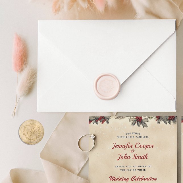 Romantic Winter Wedding Wax Seal Stamp (Creator Uploaded)