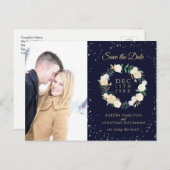 Romantic Winter Wonderland Save the Date Announcement Postcard (Front/Back)