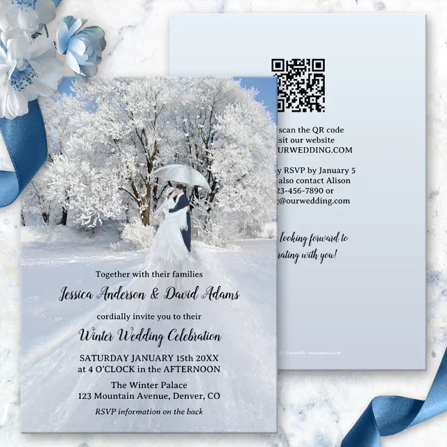 Romantic Winter Wonderland Wedding Invitation | Zazzle