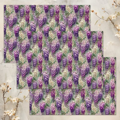 ROMANTIC WISTERIA DECOUPAGE TISSUE PAPER