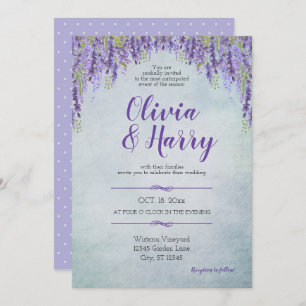 Romantic Wisteria Garden Wedding Invitation