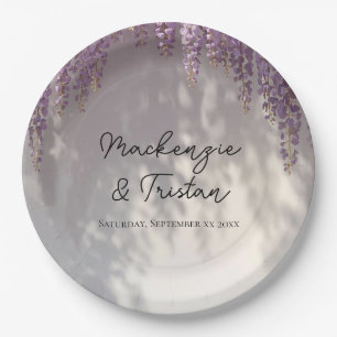 Romantic Wisteria Wedding Paper Plates