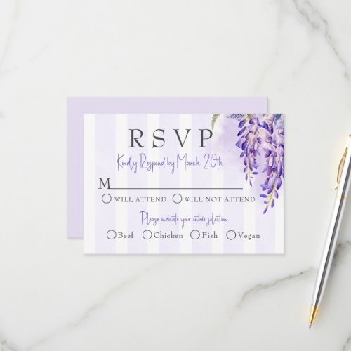 Romantic Wisteria Wedding Response Card