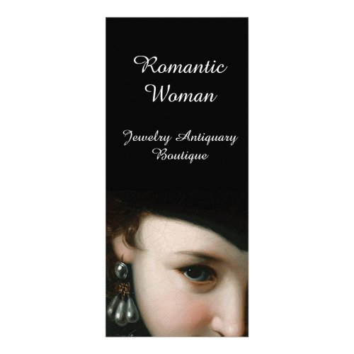 ROMANTIC WOMANANTIQUE JEWELS AND PEARLS MONOGRAM RACK CARD