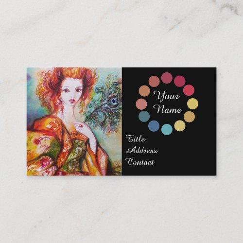 ROMANTIC WOMAN BEAUTY MAKE UP ARTIST COLOR PALETTE BUSINESS CARD