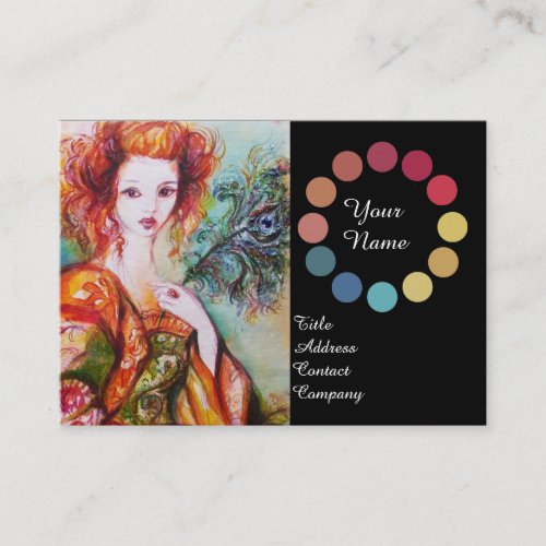 ROMANTIC WOMAN BEAUTY MAKE UP ARTIST COLOR PALETTE BUSINESS CARD