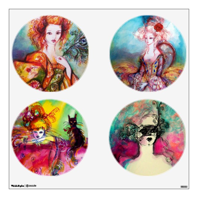 ROMANTIC WOMAN FINE ART COLLECTION WALL STICKER (Front)