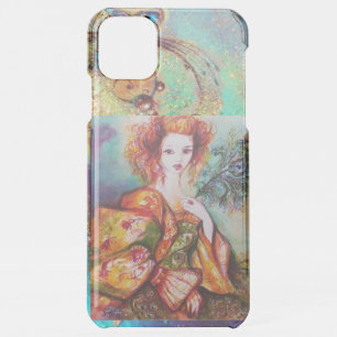 ROMANTIC WOMAN WITH SPARKLING PEACOCK FEATHER iPhone 11 PRO MAX CASE