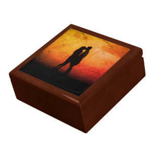 Romantic -Wooden Jewelry Keepsake Box "Fiery Love"