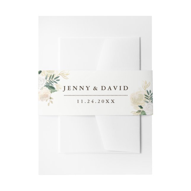 Romantic Woodland Belly Bands Invitation Belly Band (Front Example)