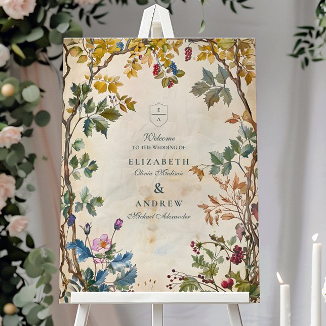 Romantic Woodland Foliage Wedding Foam Board (Creator Uploaded)