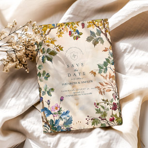 Romantic Woodland Foliage Wedding Save The Date