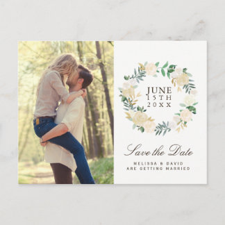 Romantic Woodland Save the Date Announcement Postcard