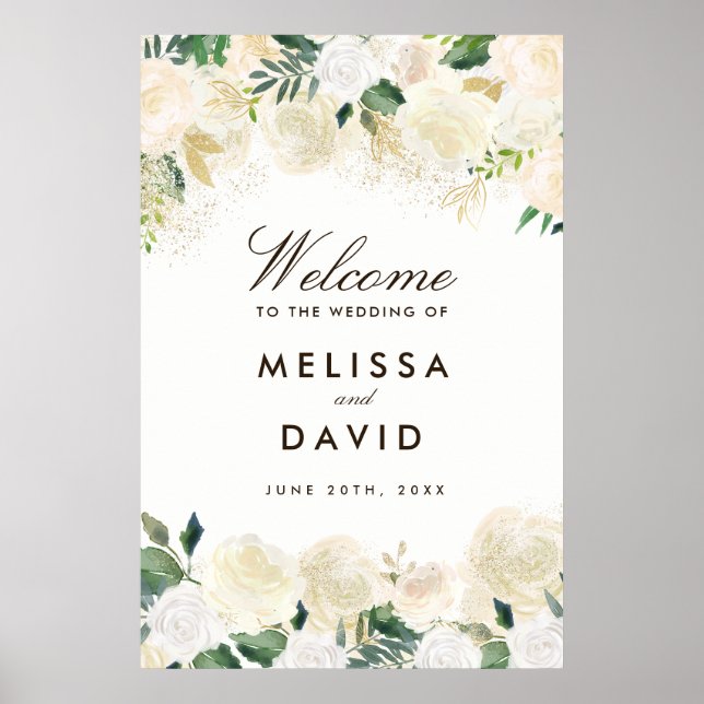 Romantic Woodland Wedding Welcome Sign (24x36) (Front)