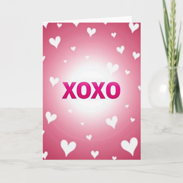 Romantic Xoxo Hearts Card (Front)