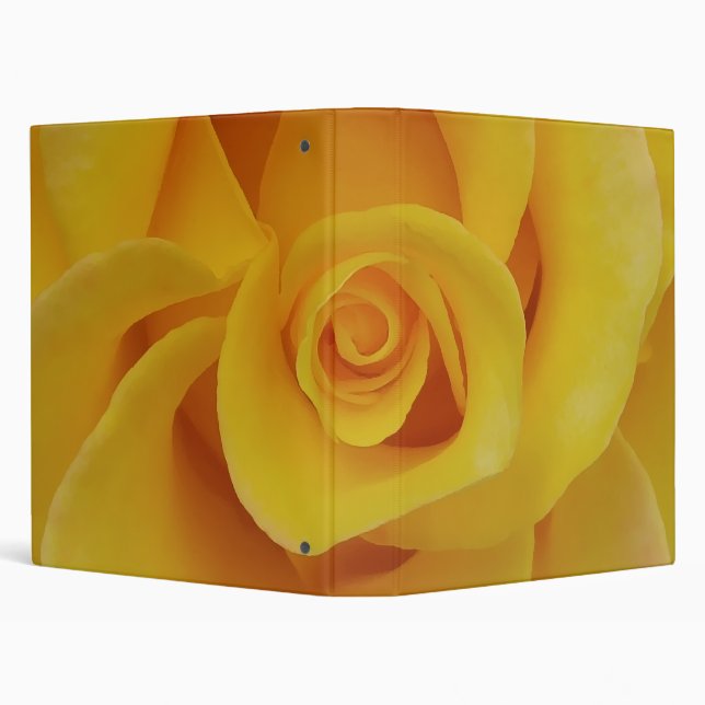 Romantic Yellow Rose Petals 3 Ring Binder (Background)