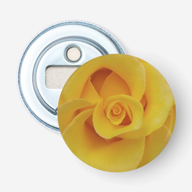 Romantic Yellow Rose Petals Bottle Opener (Front)