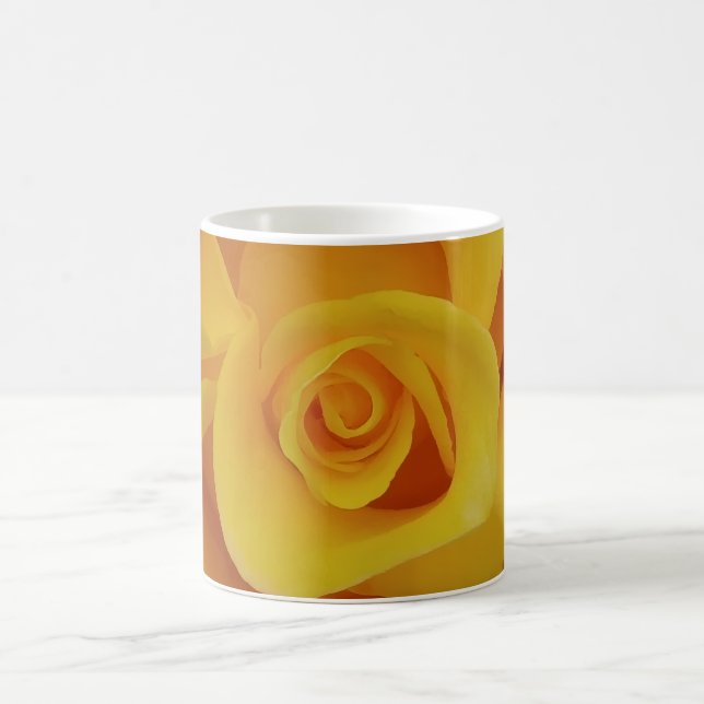 Romantic Yellow Rose Petals Coffee Mug (Center)