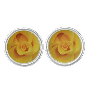 Romantic Yellow Rose Petals Cufflinks