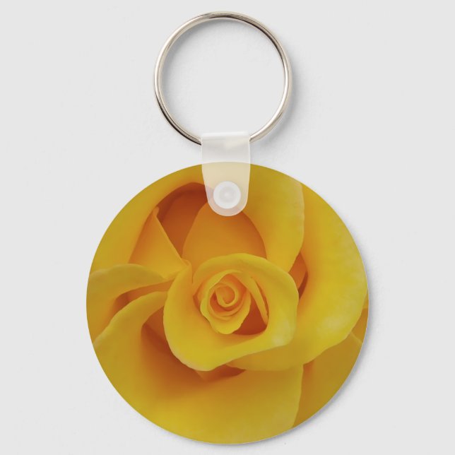 Romantic Yellow Rose Petals Keychain (Front)