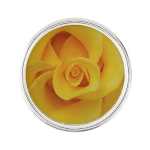 Romantic Yellow Rose Petals Lapel Pin