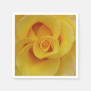 Romantic Yellow Rose Petals Paper Napkins