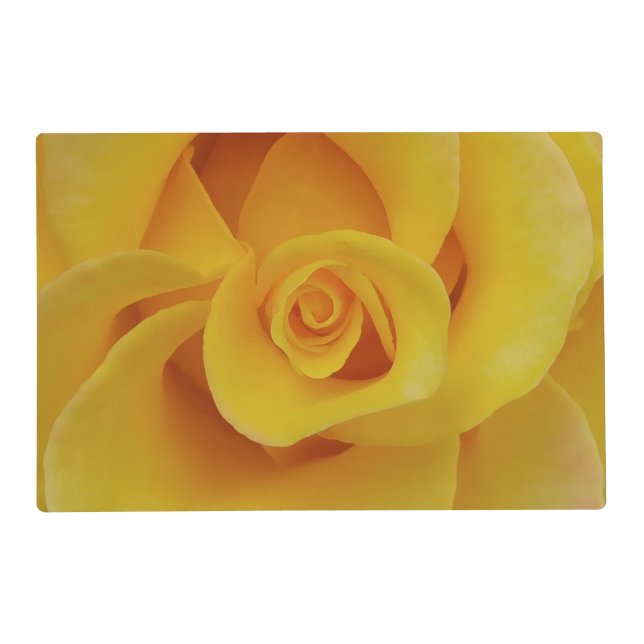 Romantic Yellow Rose Petals Placemat (Front)