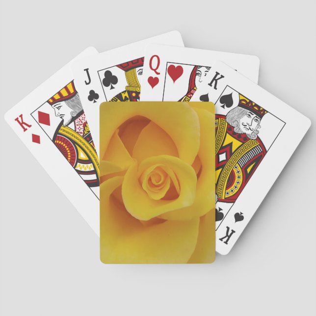 Romantic Yellow Rose Petals Poker Cards (Back)