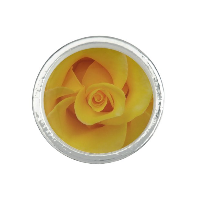 Romantic Yellow Rose Petals Ring (Front)