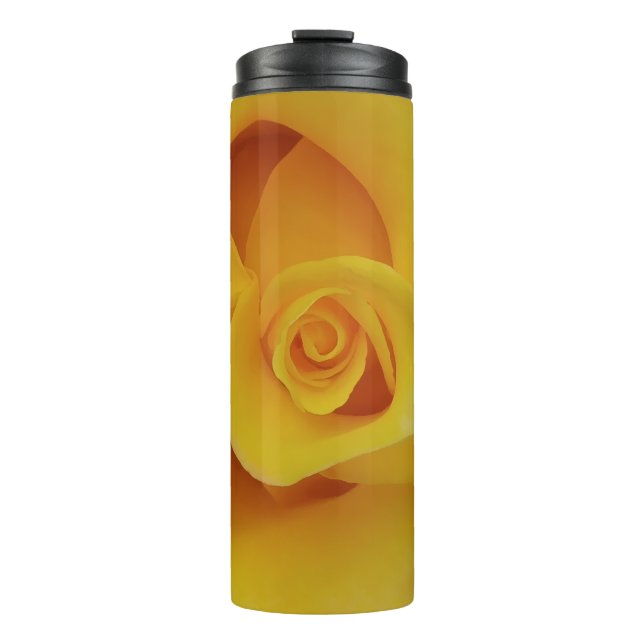 Romantic Yellow Rose Petals Thermal Tumbler (Front)