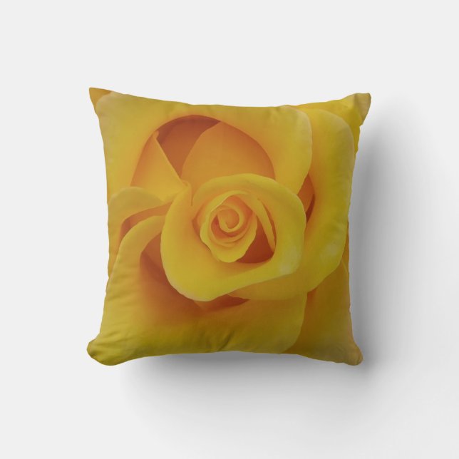 Romantic Yellow Rose Petals Throw Pillow (Front)
