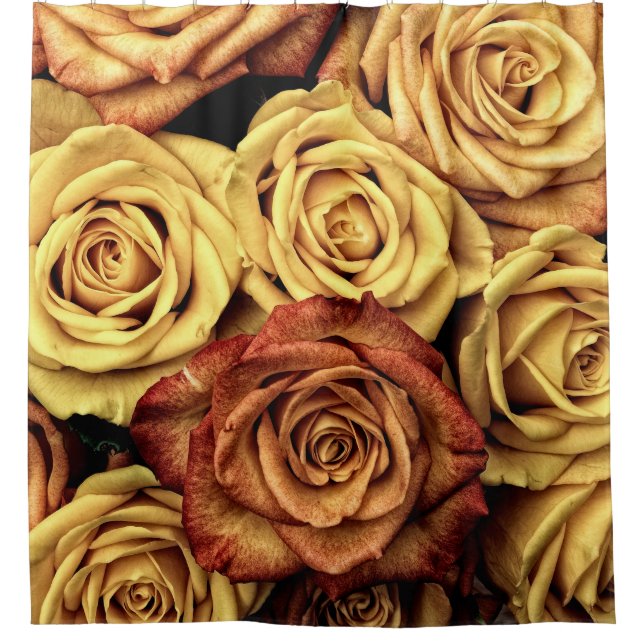 Romantic yellow Rose Shower Curtain (Front)